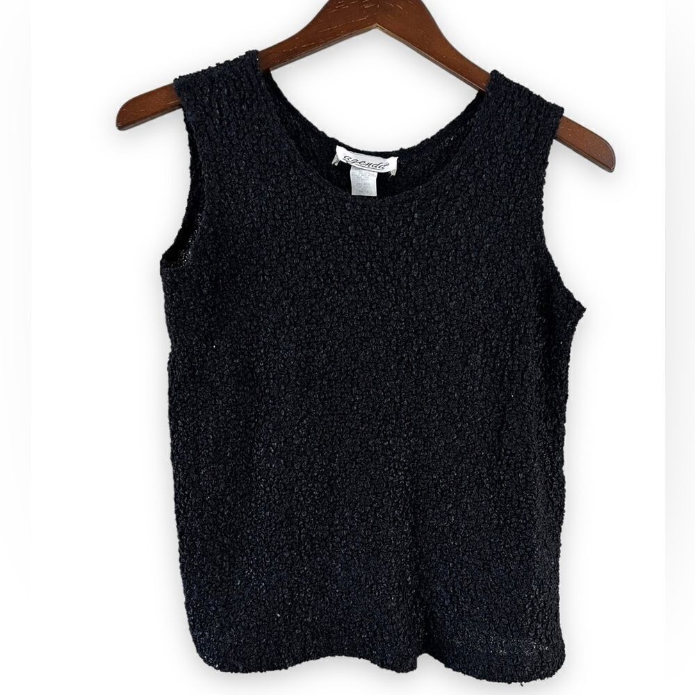 Agenda super stretchy black‎ sleeveless top size 14/16